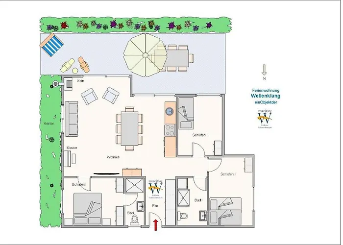 Apartment Wellenklang - Luxusbungalow Mit Rosengarten *